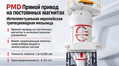 Пример применения интеллектуальной европейской трапециевидной мельницы с прямым приводом от постоянного магнита PMD: содействие созданию нового эталона измельчения бентонита